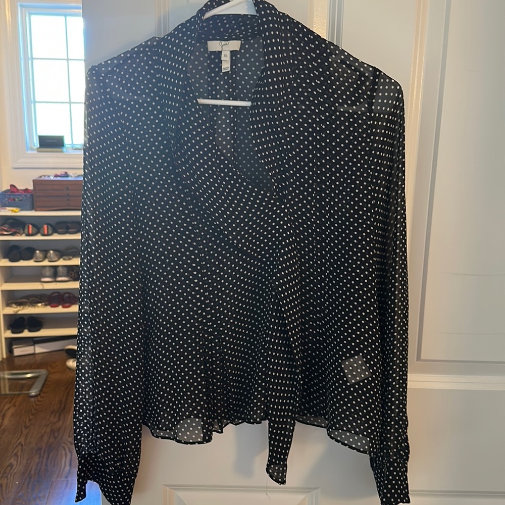 Joie xs polka dot sheer blouse